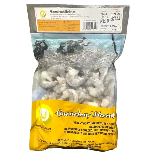 Black Tiger Garnelen ohne Kopf ohne Schale 26/30 1kg