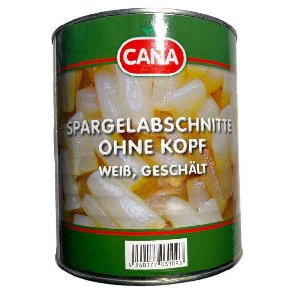Spargelabschnitte ohne Kopf weiß, geschält