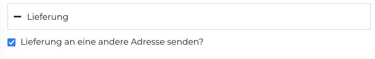 Lieferung auswählen