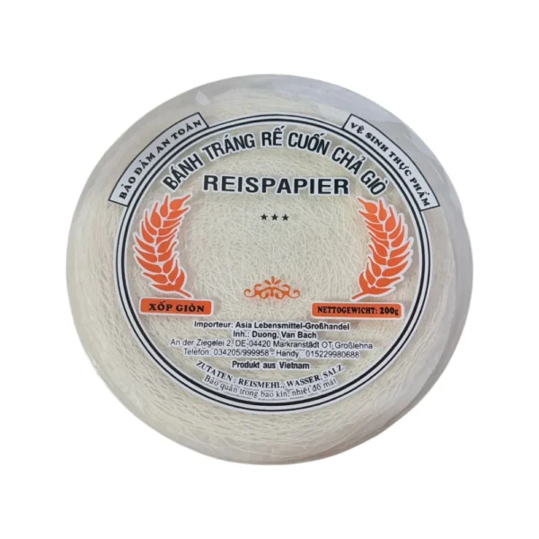 Reispapier für knusprige Frühlingsrollen (Netz-Reispapier) 200g