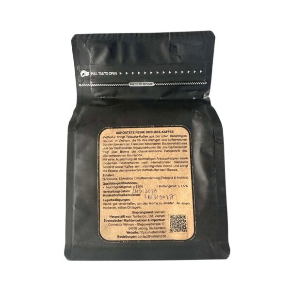 Ganze Bohne Robusta Kaffee 250g aus Gia Lai Vietnam Kaffe Vietnam